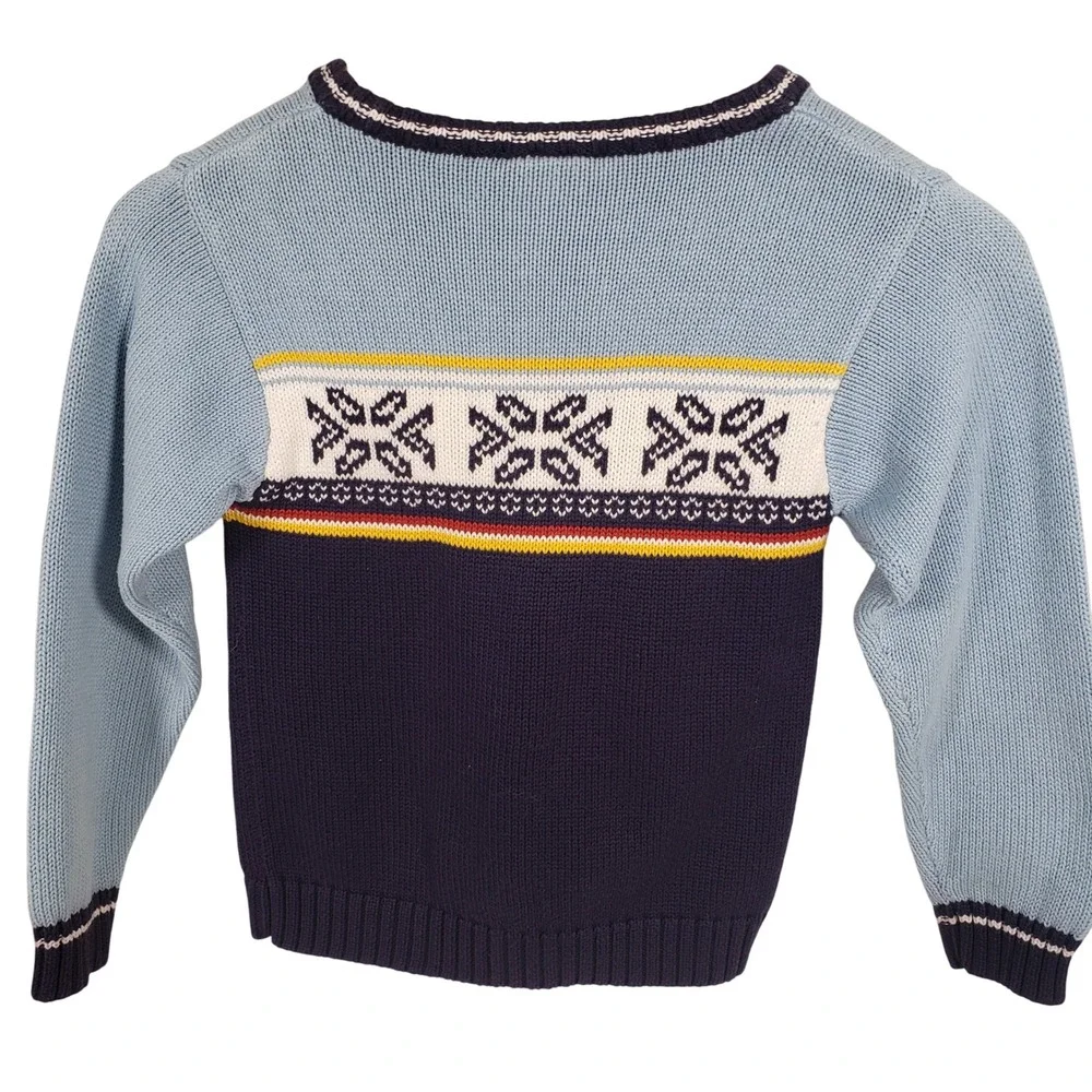 Vintage Gymboree Boys Sweater Kids Blue‎ Snowflake Knit 5 Christmas